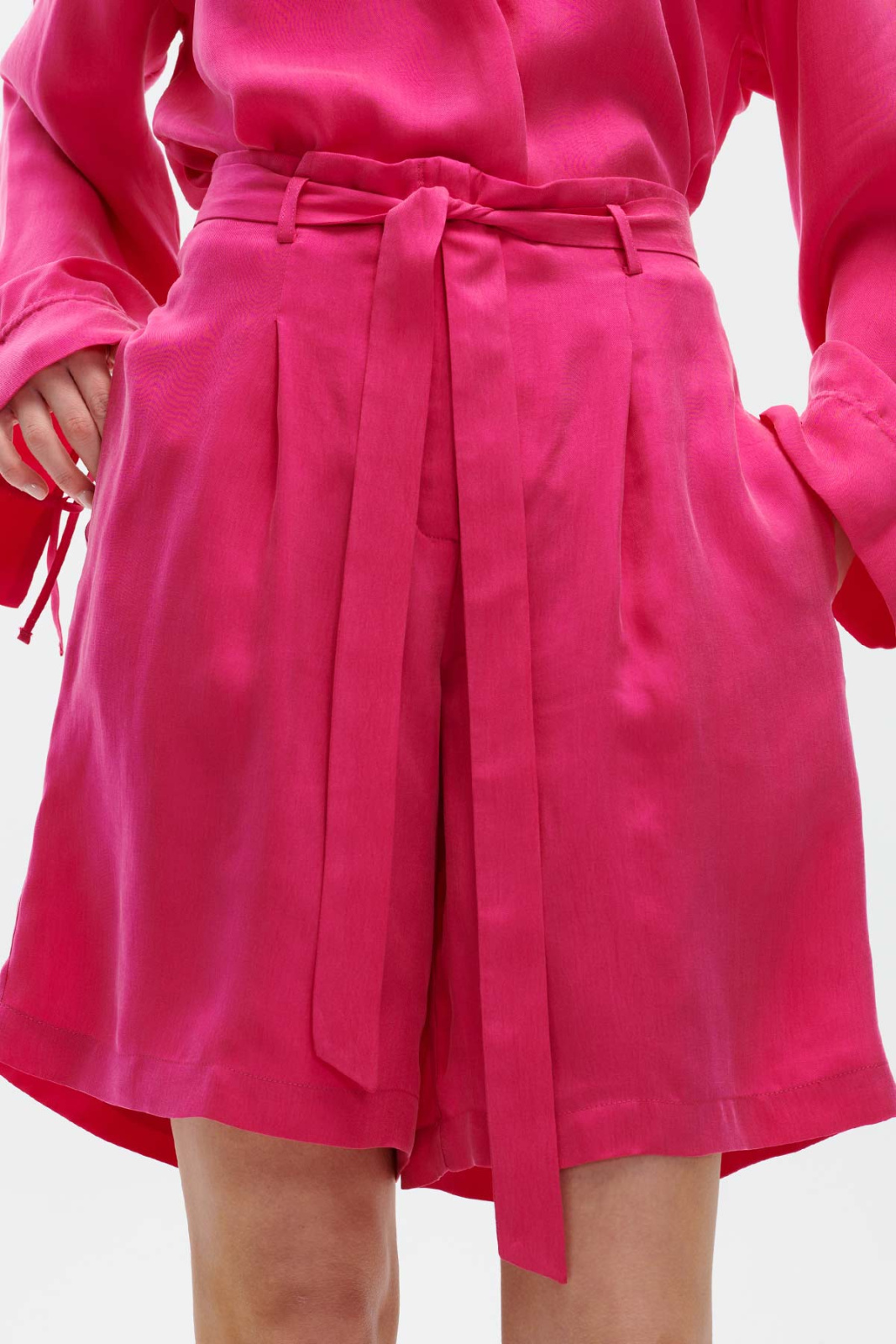 Tris Cupro Bermuda Shorts Fuchsia Outlet Elementy