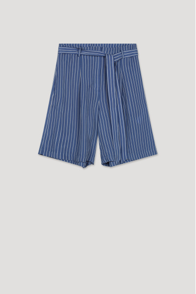 Tris Cupro Bermuda Shorts Blue Stripes