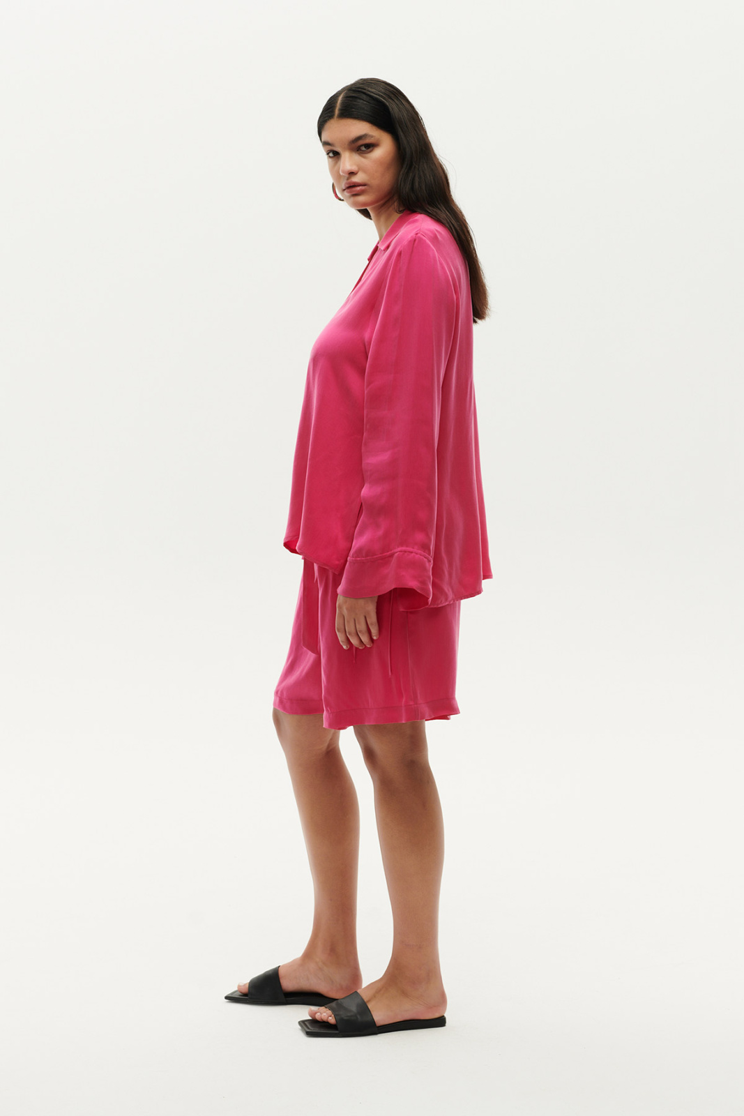 Tris Cupro Bermuda Shorts Fuchsia Outlet Elementy