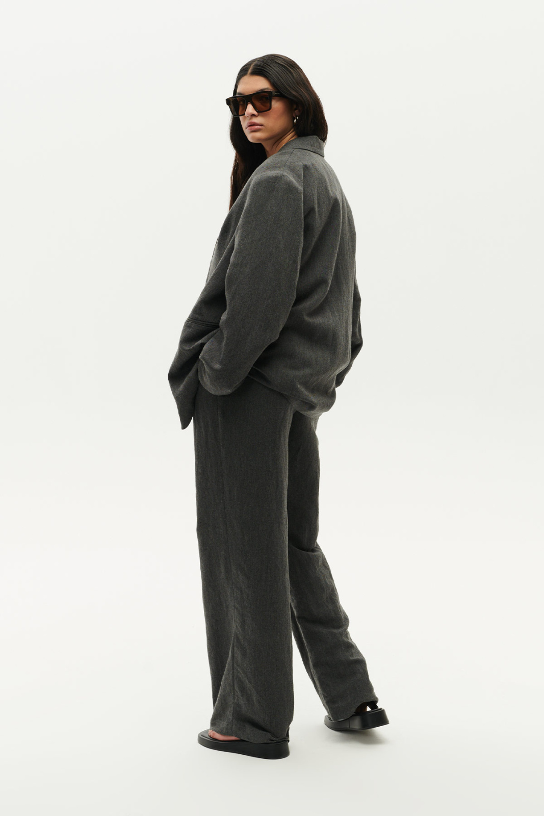 Leonard Linen Trousers Graphite Trousers Elementy
