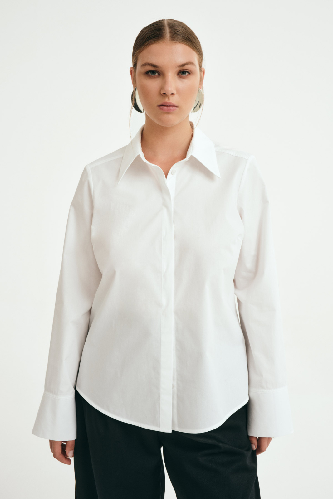 Elif Poplin Koszula Biały Koszule, bluzki, topy Elementy
