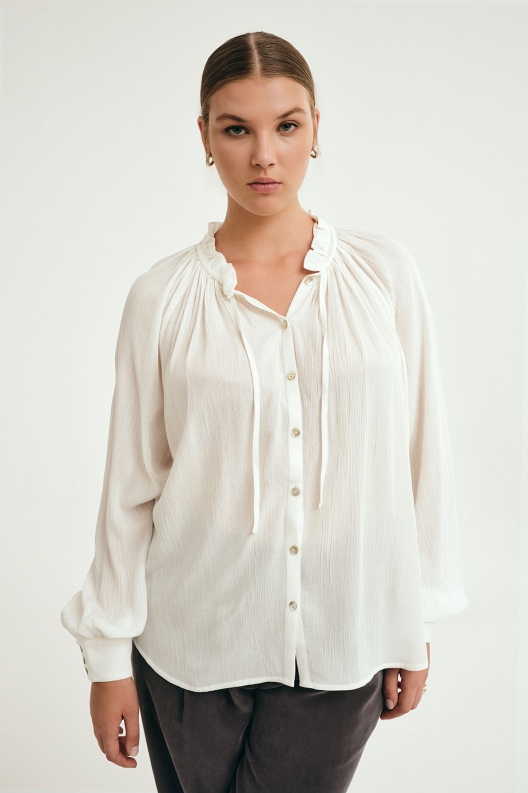 Lena Koszula Biały Koszule, bluzki, topy Elementy