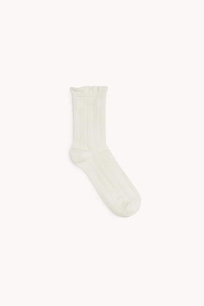 Frill Soft Socks White