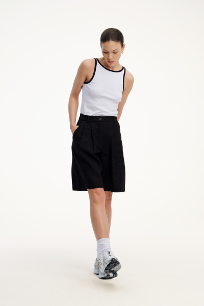 Carmen Linen Bermuda Shorts Black