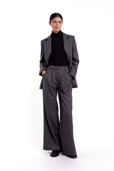 Lars Wool Trousers Grey Melange