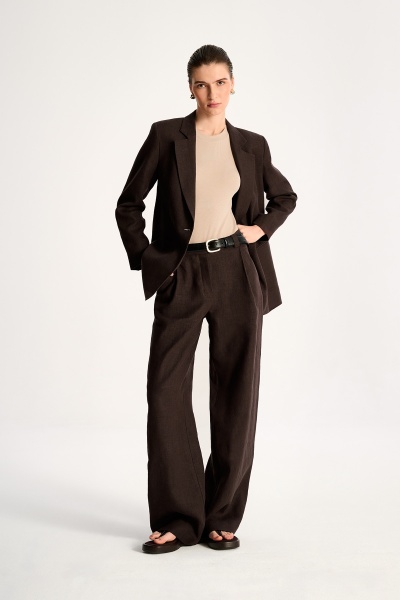 Modena Linen Trousers Dark Chocolate