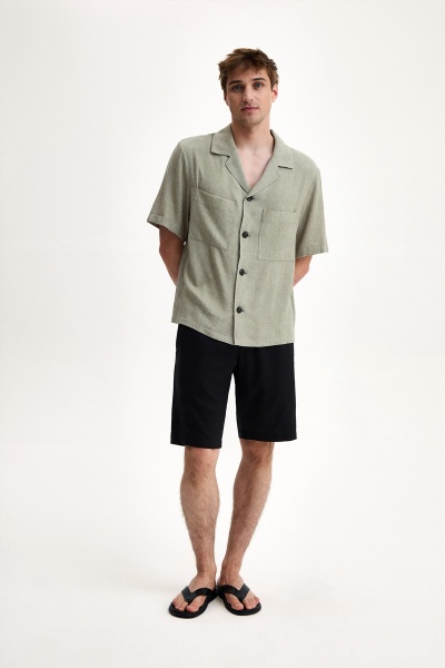 Austin Linen Shorts Black